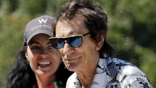 ronnie-wood,-71,-and-wife-sally,-41,-are-enjoying-a-family-beach-holiday-with-their-twins,-alice-and-gracie,-stating-that-they-are-currently-living-worry-free-and-happy-days.