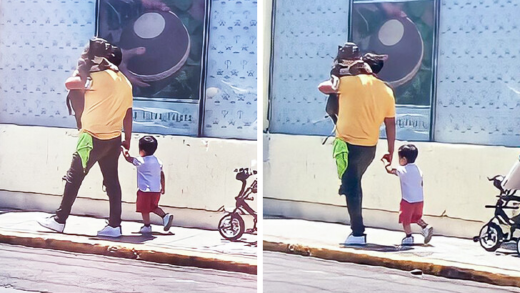 father-prioritizes-dog-over-son:-chooses-to-carry-pet-instead